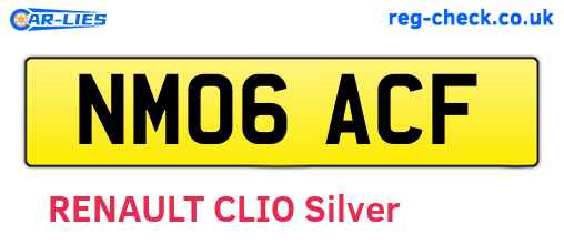 NM06ACF are the vehicle registration plates.