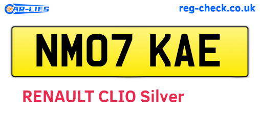 NM07KAE are the vehicle registration plates.