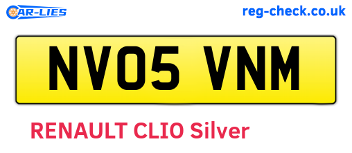 NV05VNM are the vehicle registration plates.