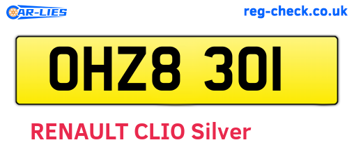 OHZ8301 are the vehicle registration plates.