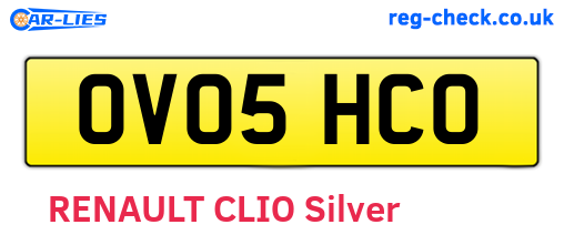 OV05HCO are the vehicle registration plates.