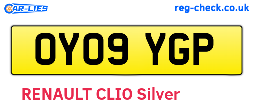 OY09YGP are the vehicle registration plates.
