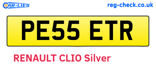 PE55ETR are the vehicle registration plates.