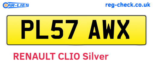 PL57AWX are the vehicle registration plates.