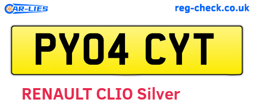 PY04CYT are the vehicle registration plates.
