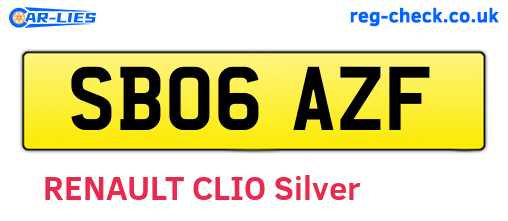 SB06AZF are the vehicle registration plates.