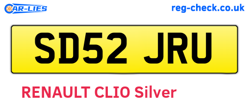 SD52JRU are the vehicle registration plates.
