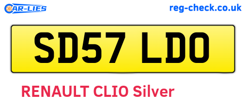 SD57LDO are the vehicle registration plates.
