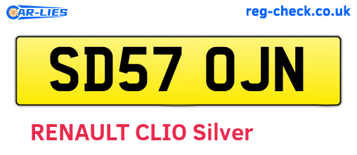 SD57OJN are the vehicle registration plates.