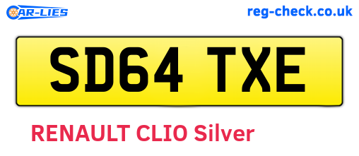 SD64TXE are the vehicle registration plates.