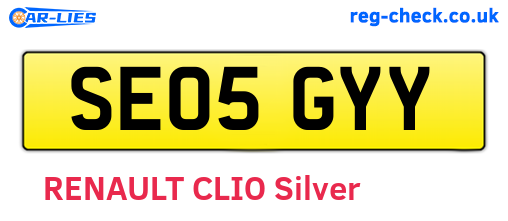 SE05GYY are the vehicle registration plates.