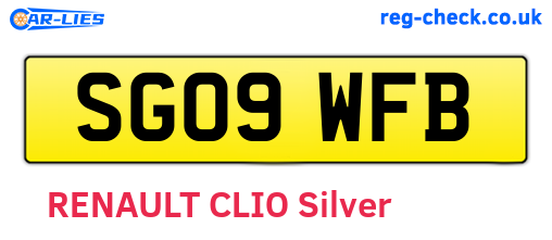 SG09WFB are the vehicle registration plates.
