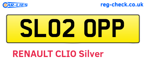 SL02OPP are the vehicle registration plates.