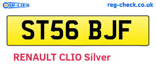 ST56BJF are the vehicle registration plates.