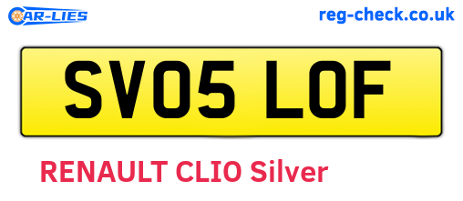 SV05LOF are the vehicle registration plates.