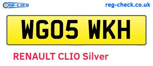 WG05WKH are the vehicle registration plates.