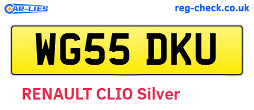 WG55DKU are the vehicle registration plates.