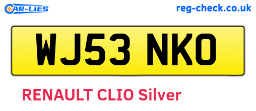 WJ53NKO are the vehicle registration plates.