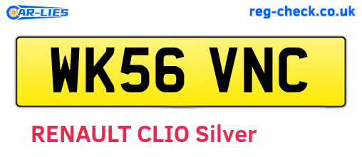 WK56VNC are the vehicle registration plates.