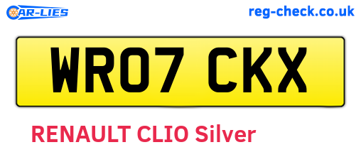 WR07CKX are the vehicle registration plates.