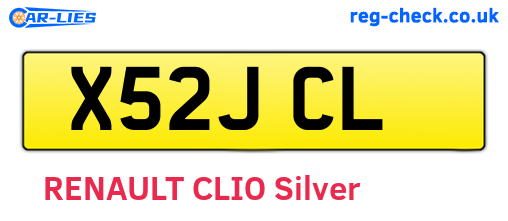 X52JCL are the vehicle registration plates.