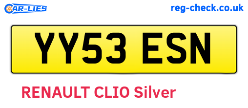 YY53ESN are the vehicle registration plates.