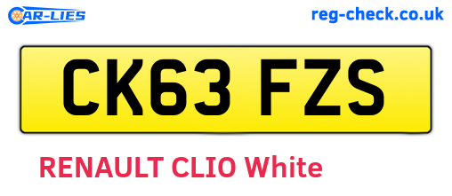CK63FZS are the vehicle registration plates.