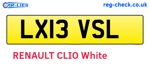 LX13VSL are the vehicle registration plates.