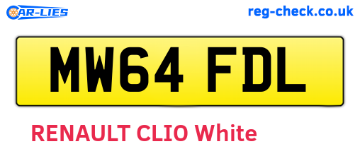 MW64FDL are the vehicle registration plates.