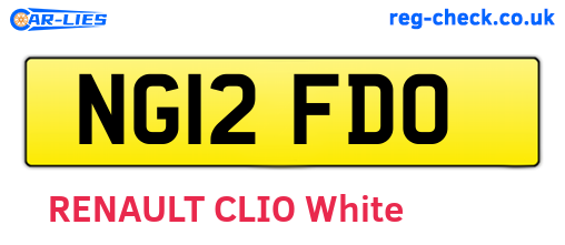 NG12FDO are the vehicle registration plates.