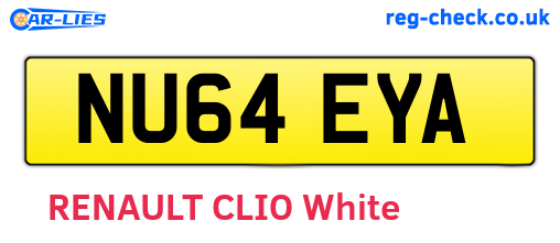 NU64EYA are the vehicle registration plates.