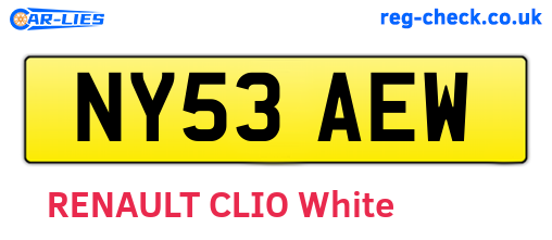 NY53AEW are the vehicle registration plates.