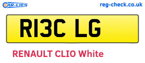 R13CLG are the vehicle registration plates.
