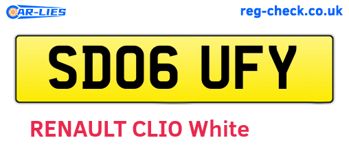 SD06UFY are the vehicle registration plates.