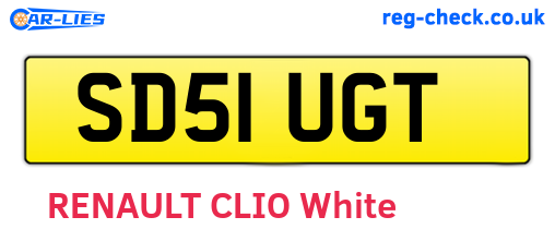 SD51UGT are the vehicle registration plates.