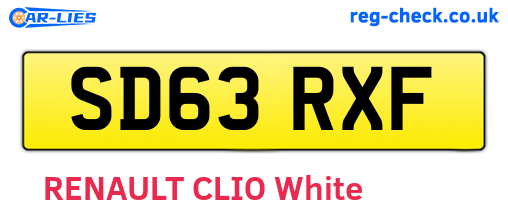 SD63RXF are the vehicle registration plates.