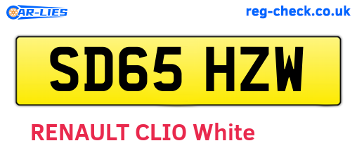 SD65HZW are the vehicle registration plates.