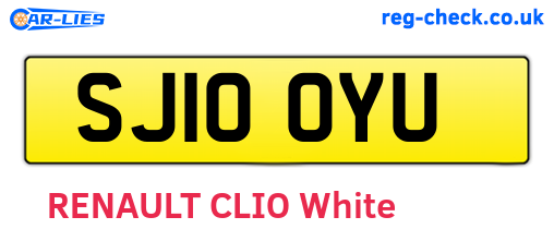 SJ10OYU are the vehicle registration plates.
