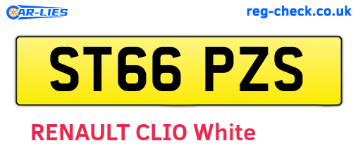 ST66PZS are the vehicle registration plates.