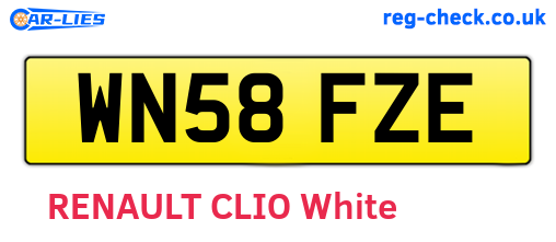 WN58FZE are the vehicle registration plates.