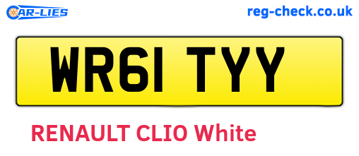 WR61TYY are the vehicle registration plates.