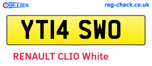 YT14SWO are the vehicle registration plates.