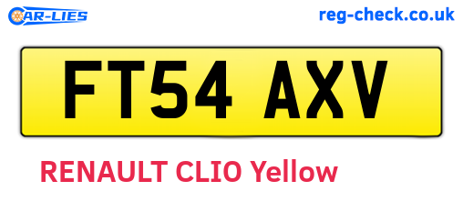 FT54AXV are the vehicle registration plates.