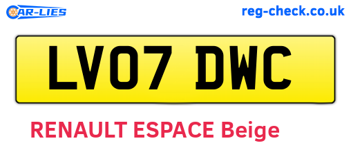 LV07DWC are the vehicle registration plates.