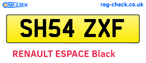 SH54ZXF are the vehicle registration plates.