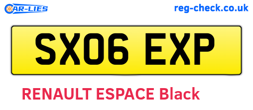 SX06EXP are the vehicle registration plates.
