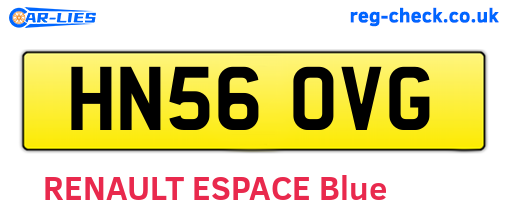 HN56OVG are the vehicle registration plates.