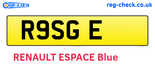 R9SGE are the vehicle registration plates.