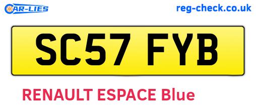 SC57FYB are the vehicle registration plates.