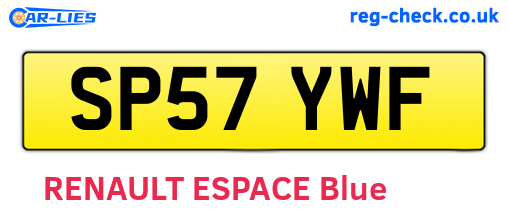 SP57YWF are the vehicle registration plates.